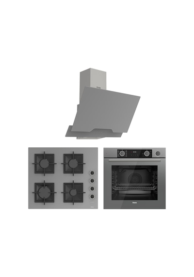 Ferre Fryart-Steamart SC Serisi Gri 3'lü  XE64CPR-SC208-D065 Ankastre Set