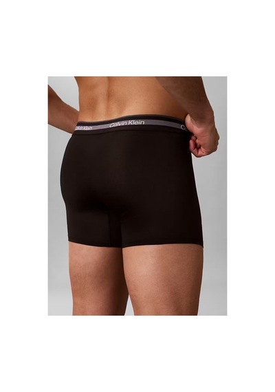 Calvin Klein Erkek Pamuklu Slim Fit Beli Elastik Bantlı 3'lü Siyah Boxer-16150