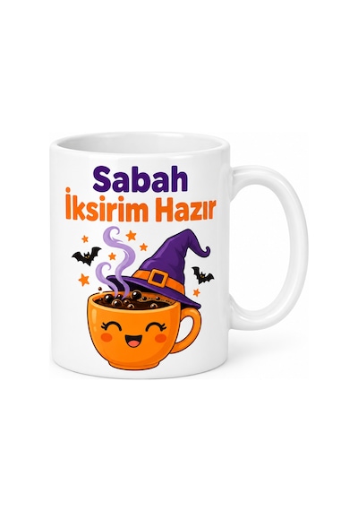 Buradabulabilirsin Sabah İksirim Hazır Tasarımlı Porselen Kupa - Model 374 Bbz Çok Renkli