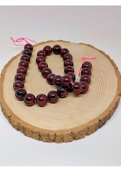 Yasamtohumu Lal Garnet Granat Taşı Dizi 12mm Çok Renkli