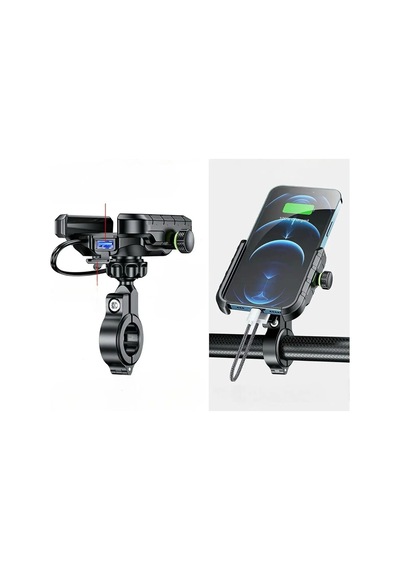 Akü Şarj Bağlantılı Ayna Gidon Bağlantı Motosiklet Telefon Tutucu Bisiklet Atv Tutacağı