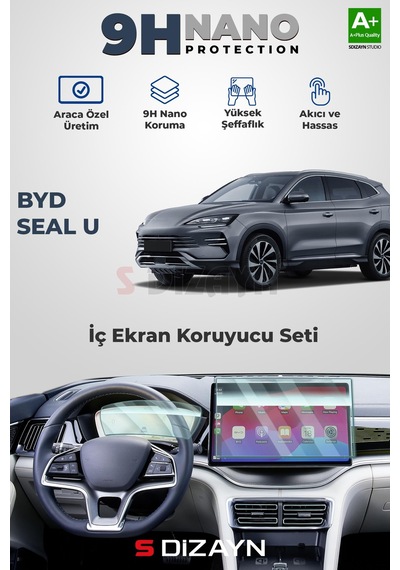 S-dizayn Byd Seal U 9h Nano Gösterge Ve Multimedya Ekran Koruyucu Parlak 2024 Üzeri A+ Kalite