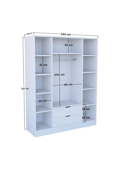 140 Cm Mat Beyaz 4 Kapılı 2 Çekmeceli Elbise Dolabı - Gardırop Beyaz 140 Cm Mat Beyaz 4 Kapılı 2 Çekmeceli Elbise Dolabı - Gardırop Beyaz