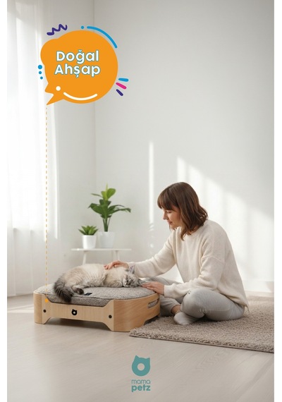 Mamapetz Luta Light Kedi Ve Küçük Irk Köpek Ahşap Yatağı