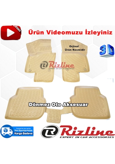 Vw Jetta 3D Paspas Havuzlu Bej Renk 2015-2020 Arası Rizline N11.9379
