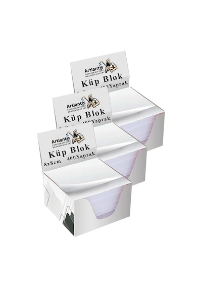 Masaüstü Küp Blok Not Kağıdı 3 Paket 8x8 Cm Beyaz Küp Not Kağıdı Kare Kağıt Beyaz Boş Kağıt 400