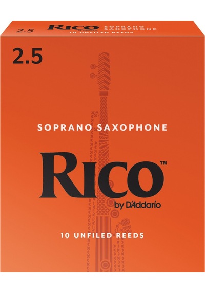 D'addario Rıa1025 Rico Orange Box Soprano Saksafon Kamışı No: 2.5 Orta Seviye/eğitim - 10'lu Paket Standart Sertlik, Güvenilir Ve Çok Yönlü Kullanım