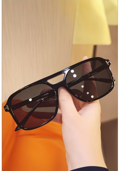 Renkli Cam Uv400 Filtre Korumalı Unisex Güneş Gözlüğü Siyah