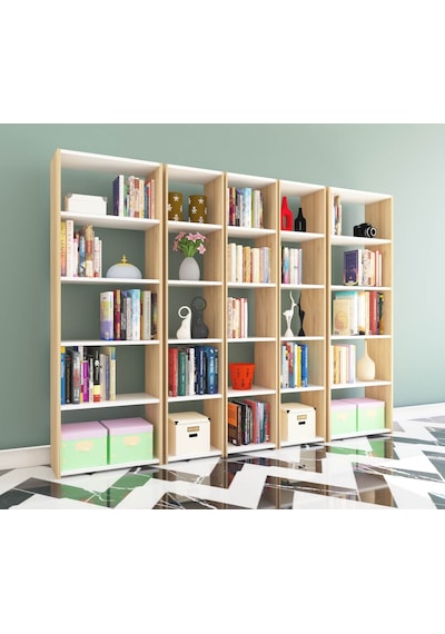 Nurmobilya Nur Mobilya 5' Li Arkalıksız Model Kitaplık 3 Renk