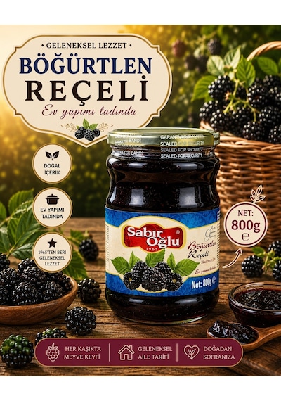 Sabıroğlu Böğürtlen Reçeli Net 800 Gr Kavanoz