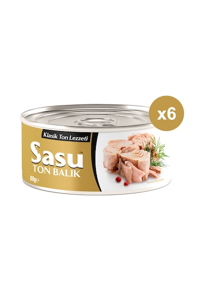 Sasu Klasik Ton Balığı Bütün Dilim 6 x 80 G Sasu Klasik Ton Balığı Bütün Dilim 6 x 80 G