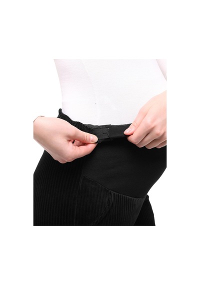 Luvmabelly Myra8510 Beli Ayarlanabilir Kışlık Kadife Hamile Pantolonu -siyah-siyah