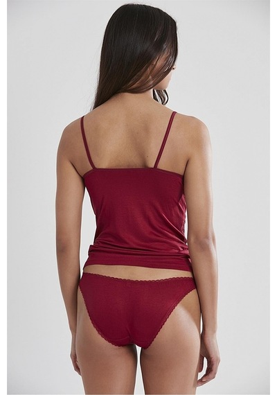 Pierre Cardin 356 Kadın İp Askılı Atlet Külot Takım-bordo Bordo