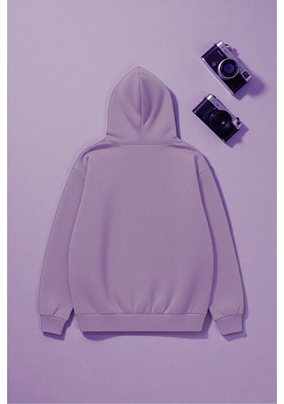 Uyguntarz Boğa Tasarım Baskılı Unisex Oversize Sweatshirt Lila
