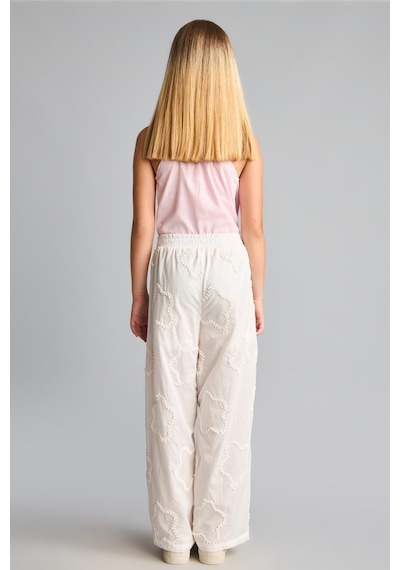 Defacto %100 Pamuk Wıde Leg Esnek Belli Brode Detaylı Pantolon Kız Çocuk G7423a826hswt34 Beyaz-wt34