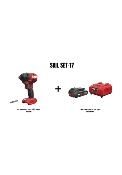 Skil Set-17 Skil Powertools 3211CA Akülü Darbeli Vidalama + Skil 3136AA 2AH Li + 2.4A Şarj Cihazı Promo