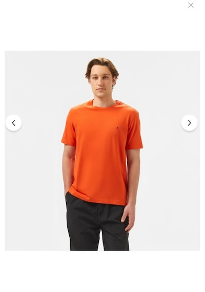 Tommy Hilfiger Klasik Sıfır Yaka T-shirt Turuncu