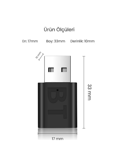Usb 2ın1 Bluetooth Kiti 3.5 Mm Aux Receiver Rx/tx Transmitter Kablosuz Ses Alıcı Verici Tak Çalıştır