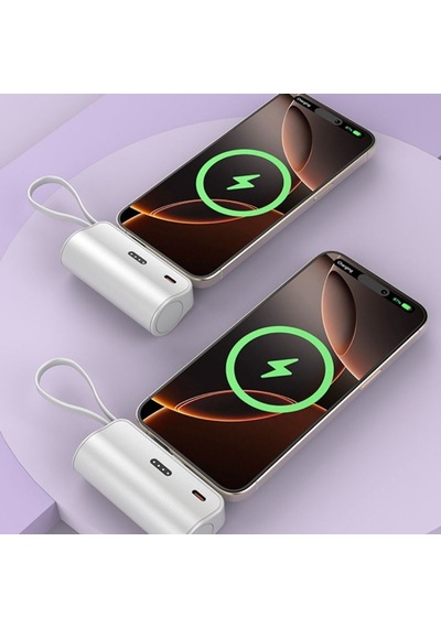 4500 Mah Mini Powerbank Type-c Girişli Taşınabilir Hızlı Şarj Taşınabilir Şarj Cihazı-1561 Siyah