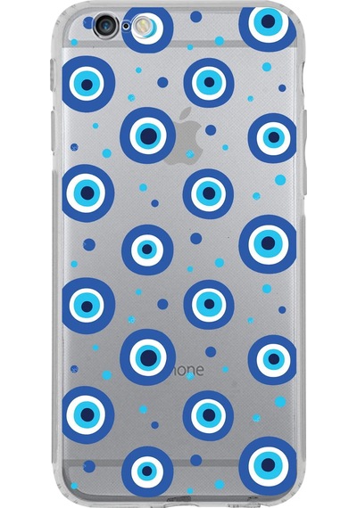 Printify Apple Uyumlu iPhone 6s Plus İle Devil Eye 1 Baskılı Kamera Korumalı Şeffaf Silikon Kılıf 0166a