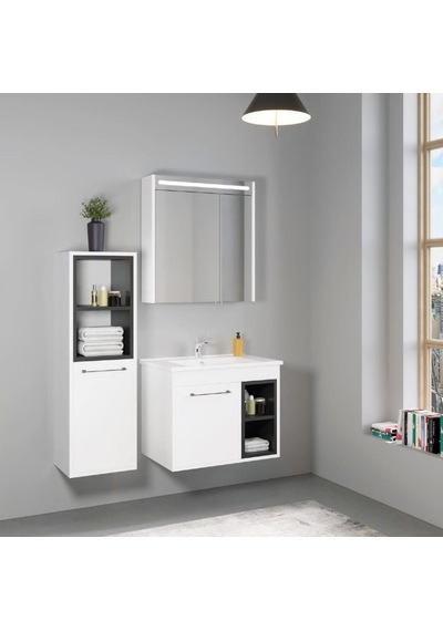 Denko Latte 65 Cm Mdf Beyaz Banyo Dolabı Takımı + Boy Dolabı Beyaz Denko Latte 65 Cm Mdf Beyaz Banyo Dolabı Takımı + Boy Dolabı Beyaz