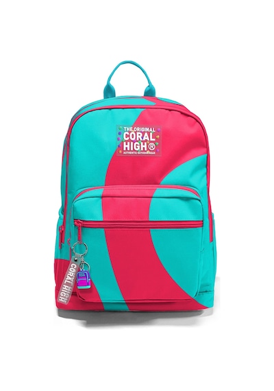 Coral High Neon Mercan Turkuaz Desenli Okul Sırt Çantası 23685 Neon Mercan