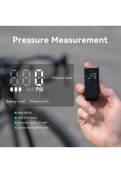 Cycplus Tiny Elektrikli Bisiklet Pompası As2ultra, 90g, Magnezyum Alaşımlı