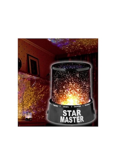 Duvara Işık Yıldız Yansıtan Star Master Gece Lambası Siyah