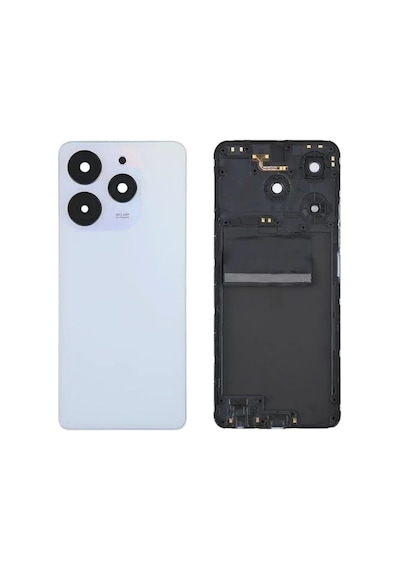 Tecno Spark 10 Pro Beyaz Kamera Camlı Arka Cam Batarya Pil Kapağı Telefon Arka Kapak 02343010