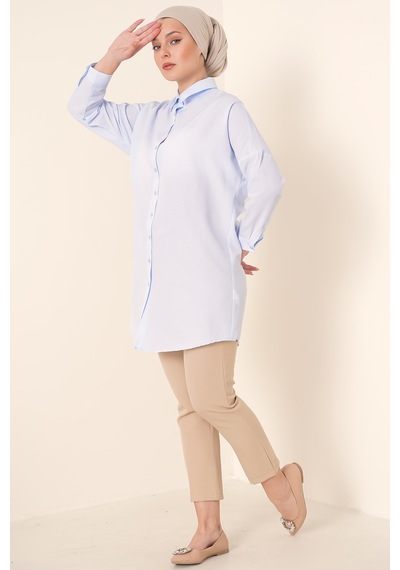 Bigdart 5845 Tesettür Tunik - Açık Mavi 001