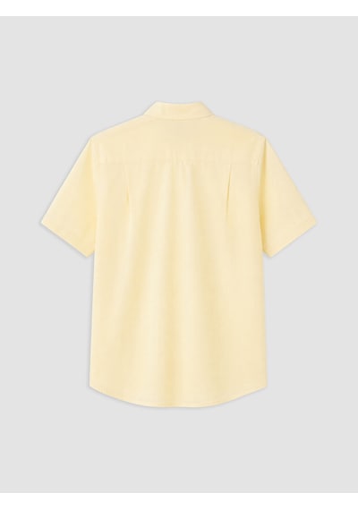 Lcwaıkıkı Classic Sarı Regular Fit Keten Karışımlı Erkek Gömlek