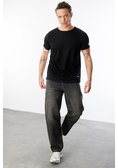 Genius Store Erkek Nem Emici Hızlı Kuruma Atletik Teknik Performans Spor T-shirt Drıfıt-kısakolnew Siyah