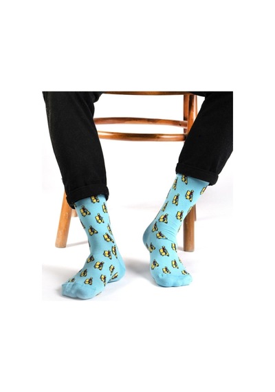 Ozzy Socks Moto Desenli Çorap Turkuaz
