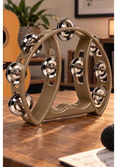 Midex TF-26GLD Örf Aletleri 9 Çift Zilli Gold Renk Kaliteli Zilli Tef (1 Adet)