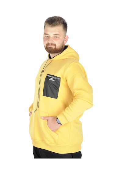 Mode Xl Erkek Sweat Kapşon Kanguru 22540 Hardal 001