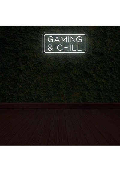 Gamıng & Chıll Yazılı Neon Tabela Beyaz