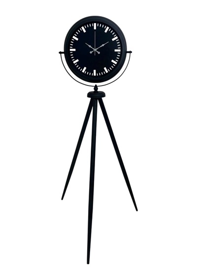 Siyah Lüks Sade Tripod Ayaklı Saat Çok Renkli