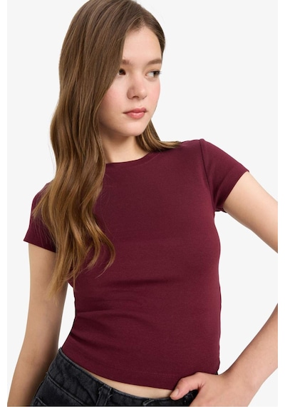 Defacto Coool Fitted Ribana Kısa Kollu Tişört E0288ax25aubr98 Bordo Defacto Coool Fitted Ribana Kısa Kollu Tişört E0288ax25aubr98 Bordo
