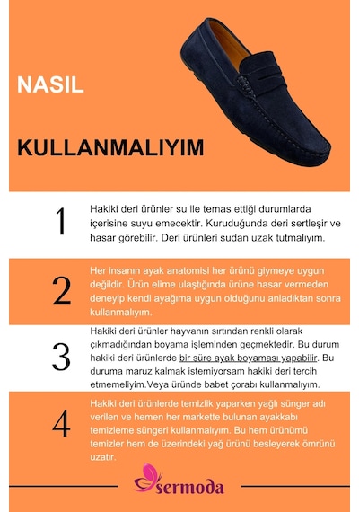 Sermoda Erkek Loafer - Hakiki Deri Rok Loafer Erkek Ayakkabı Süet Lacivert