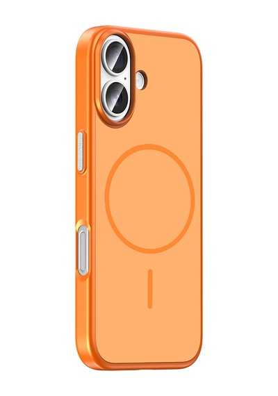 Apple iPhone Uyumlu 17 Kılıf M-safe Şarj Özellikli Zore Lora Pc Kapak - Turuncu