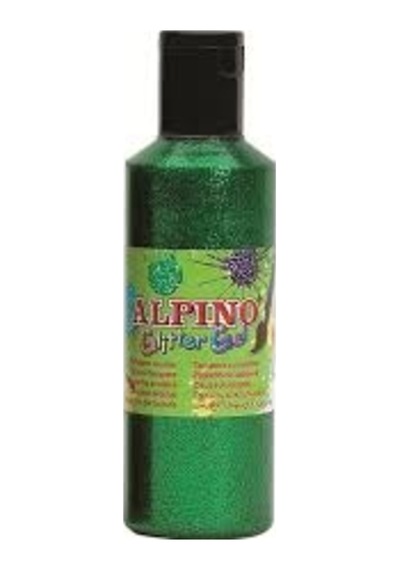 Alpino Glitter Gel Okul Sulu Boyası 250ml Yeşil Yeşil