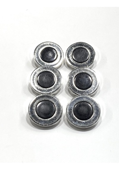 İtalyan Gümüş Çerçeveli / Ceket Ve Trençkot Düğmesi / 6'lı Set / 2,3 Cm / Ita22