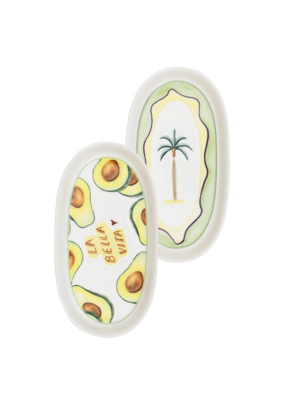 The Mia Itl0018 Italian Summer Oval Servis Tabağı 2li 23 Cm Krem