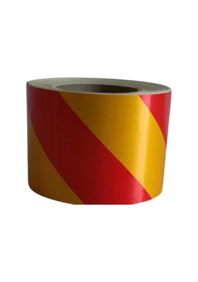 Fosforlu Bant Çapraz 9,2 Cm X 5 Metre Sarı Kırmızı