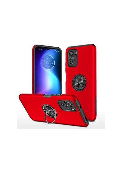 Xiaomi Poco F3 Uyumlu Kılıf Elit Yüzüklü Kapak - Kırmızı