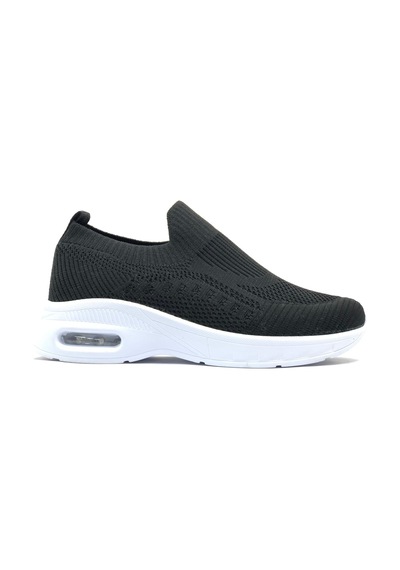 Kocamanlar 2416 4 Cm Topuklu Taban Sneaker Kadın Spor Ayakkabı Siyah - Beyaz