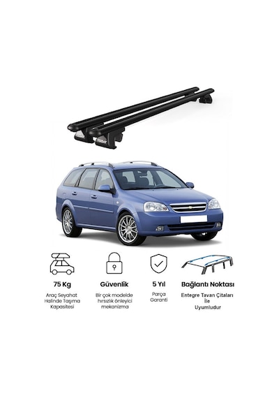 Venüs Chevrolet Lacetti Sw 2005-2011 Uyumlu Siyah Ara Atkı Port Bagaj Tavan Barı