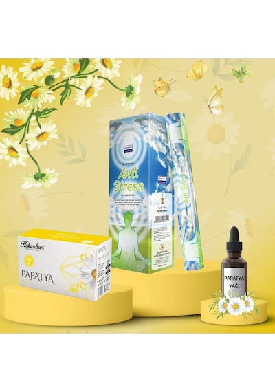 Papatya Antistress Seti Papatya Çayı 20 Poşet + Papatya Yağı 20 Ml + Antistress Tütsü 20 Çubuk