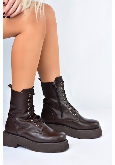 Fox Shoes Kahverengi Kalın Tabanlı Günlük Kadın Bot Postal L61013