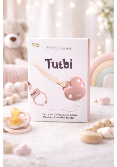 Tgm Baby Kalpli Emzik Askısı Ve Diş Kaşıyıcı Askısı Özel Taşıma Kablı Açık Pembe